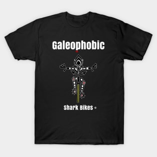 Galeophobia or Shark Fearing Phobic Bike Rider Funny T-Shirt